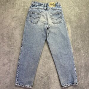 Vintage Levis SilverTab Loose Fit Jeans Kids Size 12 Light Wash Made in USA 1993